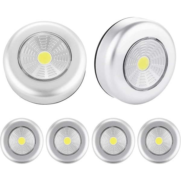 LED Spot Closet Lamp, 6st Självhäftande nattlampor Extra