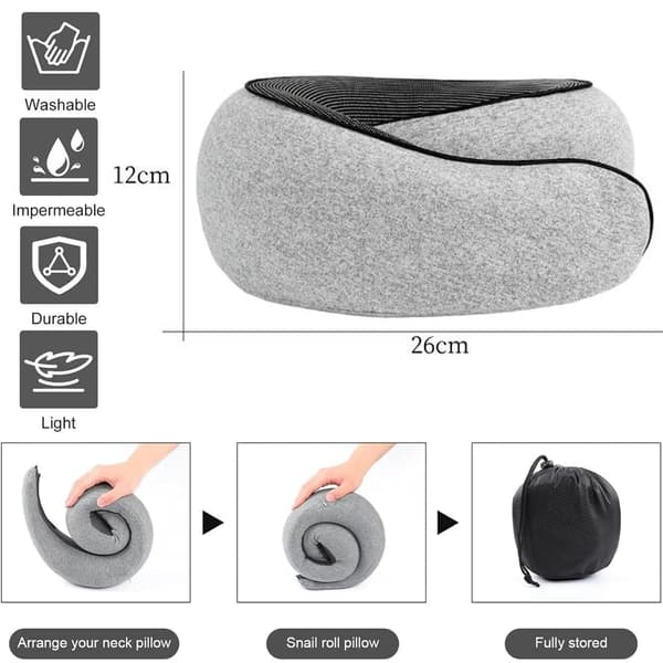 Rejsepude til Fly – Memory Foam Nakkepude til Rejser, Fly, Bil & Kontor-FF-