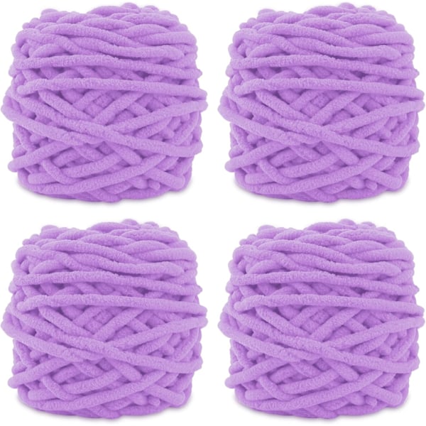 Stickgarn 4x Stickgarn för Virkning, Mjukt Chunky Garn för Garnprojekt-X44- lotus root purple