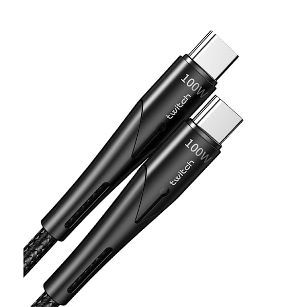 USB-C til USB-C kabel, hurtigopladning, 60W, 2.4A, 0.5m, sort