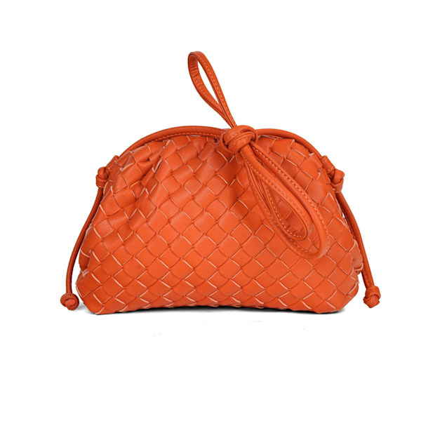 Pilvireppu 2024 uusi tyyli laukku naiset lehmännahka rypistynyt nyyttikassi naisten käsilaukku olkalaukku MJ51 oranssi väri orange color 22*9*14cm