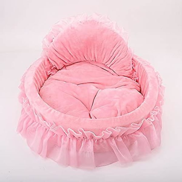Spets Princess Hundkatt Sängsoffa för husdjur S (rosa)