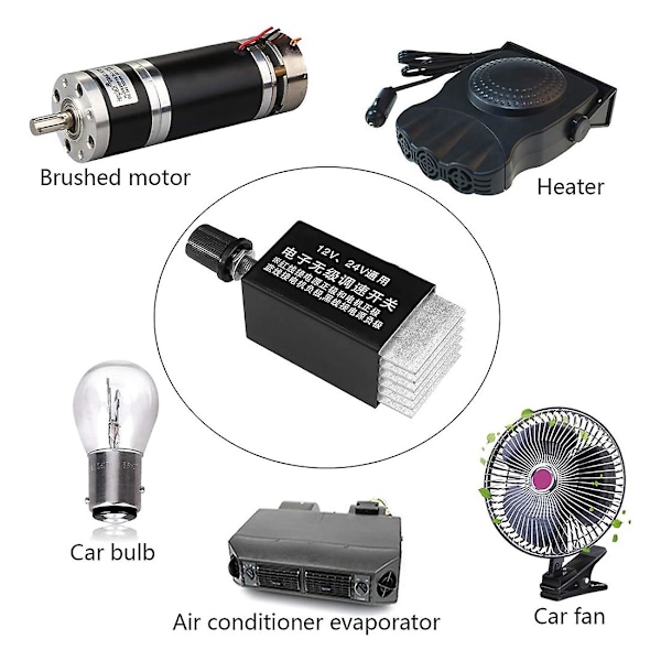 1. Motorhastighetsregulator Dc 12v/24v 10 A Motorhastighetsstyring Bryter For Bil Lastebil Vifte Varme Co