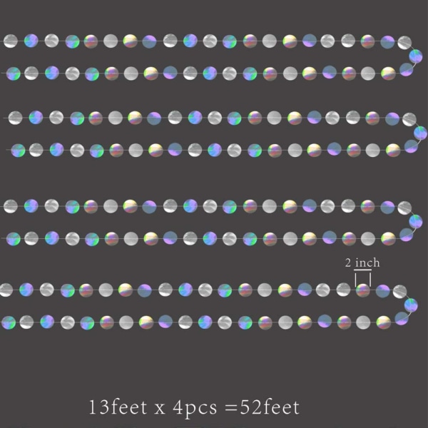 Glitter iriserande ympyräprickar Garlandpapper hängande polkprickar