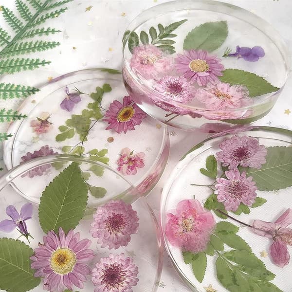 Epoxy Coaster Form 6 Hulrum 26,5x18 cm Dyb til Blomsterkonservering