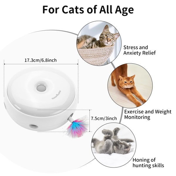 Smart Cat Toy for Feathered Cat, Silent Version Interactive