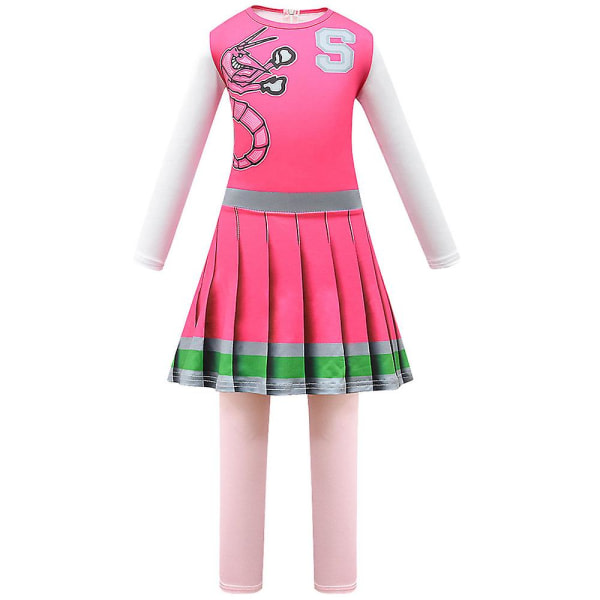 Zombie High 2 Cheerleader Klänning Uniform Barn Flickor Cosplay Kostym Rosa 9-10 år 150cm