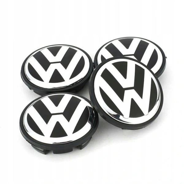 4-pak - Volkswagen VW navkapsler / hjulnavsemblem - bilsilver 56 mm