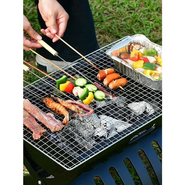 (48x30 cm) BBQ Grill i rustfrit stål, udendørs grilltilbehør - XF14-