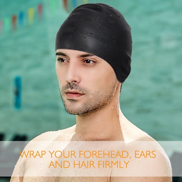 Cap, Vattentät silikon unisex cap, Cap med hörselkåpor for män och kvinnor för vattensporter