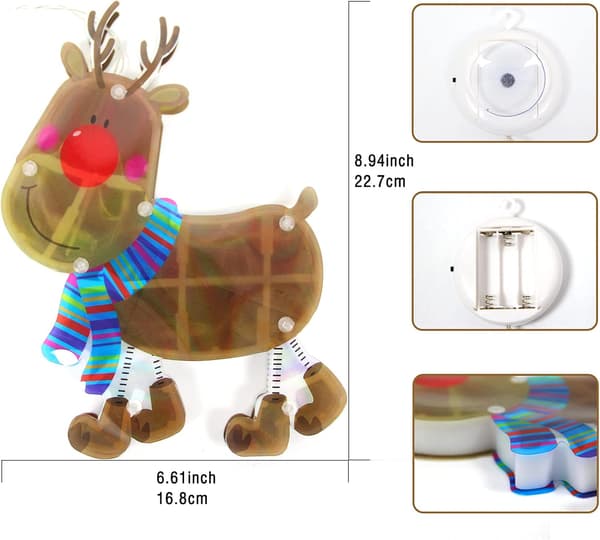 Lighted Window Ornament for Christmas Bettery Operated