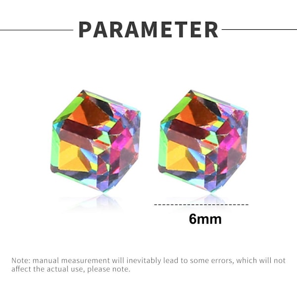 4 par vannkubemagneter i diamantfarge, hvit stein, krystallfarge KLB