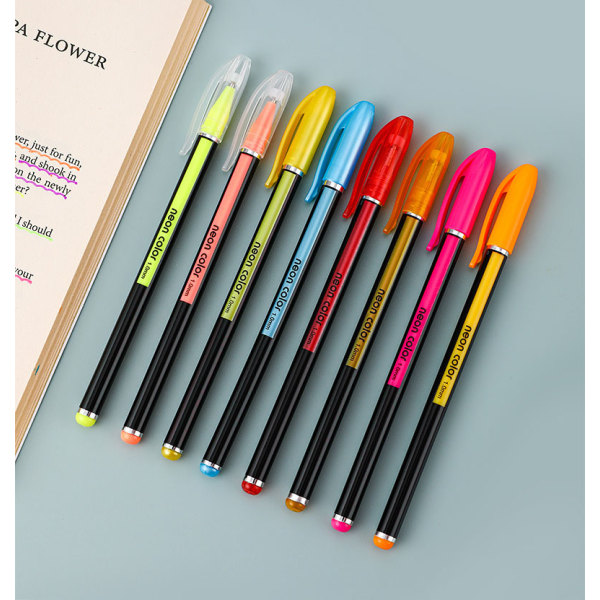 48 märkpennor med gelpennor, specialfärgade pennor för anteckningar