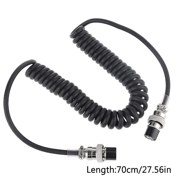 70 cm flygledningsmikrofonkabel til Kenwood-transceivere MC-60 sort slidstærk