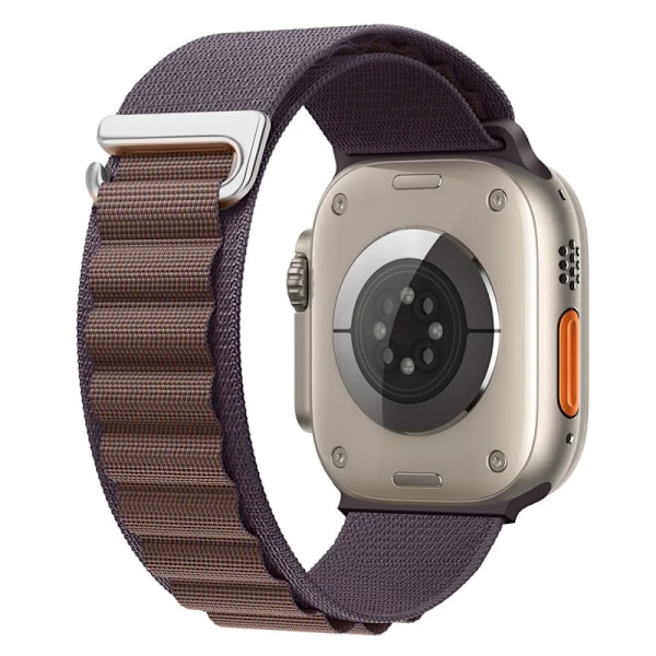 Alpine Loop Nylon Armband för Apple Watch 49mm 42mm 44mm 45mm 41mm 40mm 38mm Rem för iWatch Series Ultra 2/SE/9/8/7/6/5/4/3 Indigo 42mm 44mm 45mm Indigo