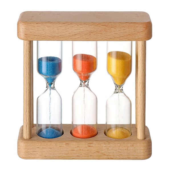 Timeglass Timer, 1+3+5 minutter Mini tretimeglassklokke Kreativ sanddekorasjon Små ornamenter Gave til spill Klasserom Hjemmekontordekorasjon