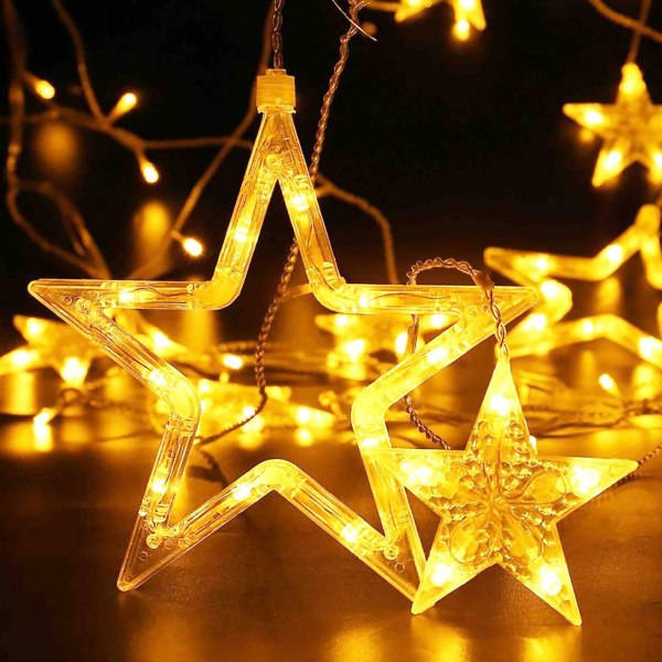 LED-lysgardin med 12 stjerner - Juledekoration-XF3-
