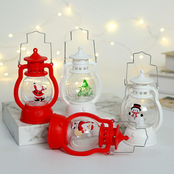Led-lykta Lätt att hänga Slitstark batteriven Snowman Santa