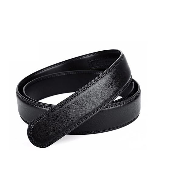 Herrar Läderbälte med Automatisk Spänne, 35 mm Bredd, Svart, Förbättrat Material