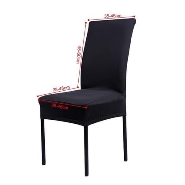 Set med 6 Universal Stretch Stolsöverdrag - Modern - Svart-XS2-