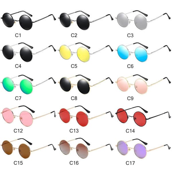 Retro Polariserte Små Runde Solbriller for Menn og Kvinner C5 C5