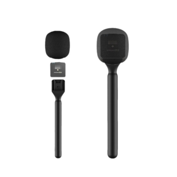 Mikrofoninterviewhåndtag til DJI Mic / Moma / Rode Wireless Go / Relacart (sort)