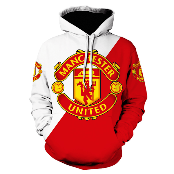 Fodboldklub sweatshirt lang, hættetrøje med stort grafisk tryk 2124 2124 2124 XL