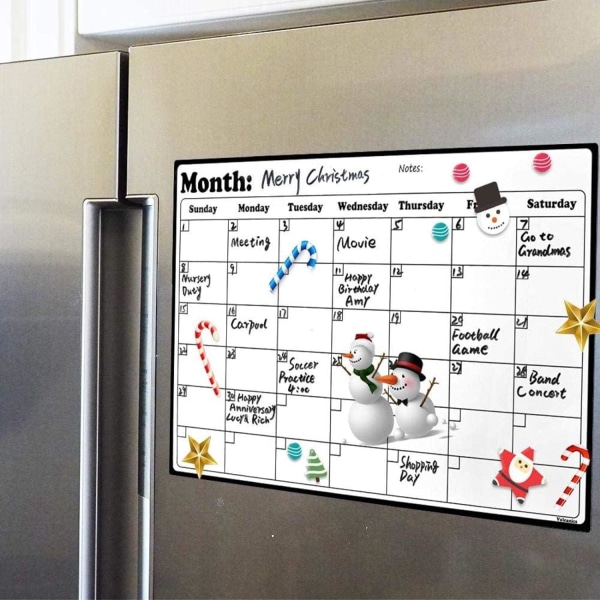 Magnetisk whiteboard-kalender til køleskab