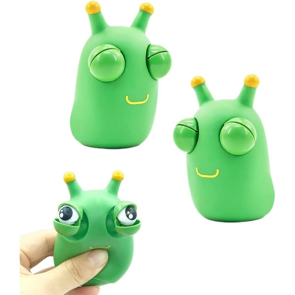 2 st Fun Grass Bug Pinch Toys Green Bug Toys Squeeze Toys with Pop Eyes, Popping Eyes Stress Leksaker Squeeze Toys
