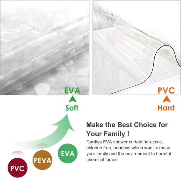 Semi-waterproof and mildew-resistant EVA shower curtain, PVC-free-FF- A