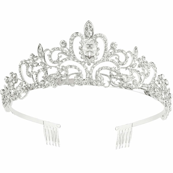 Krystallkroner og tiaraer med kam pannebånd for jente eller kvinner