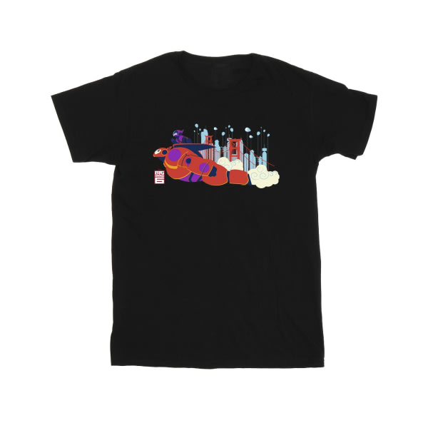 Disney Girls Big Hero 6 Baymax Hiro Bridge T-shirt i bomuld 9-11 Sort 9-11 år