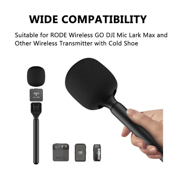 Mikrofonin haastattelukahva DJI Mic / Moma / Rode Wireless Go / Relacart -mikrofoneille (musta)-XF3-