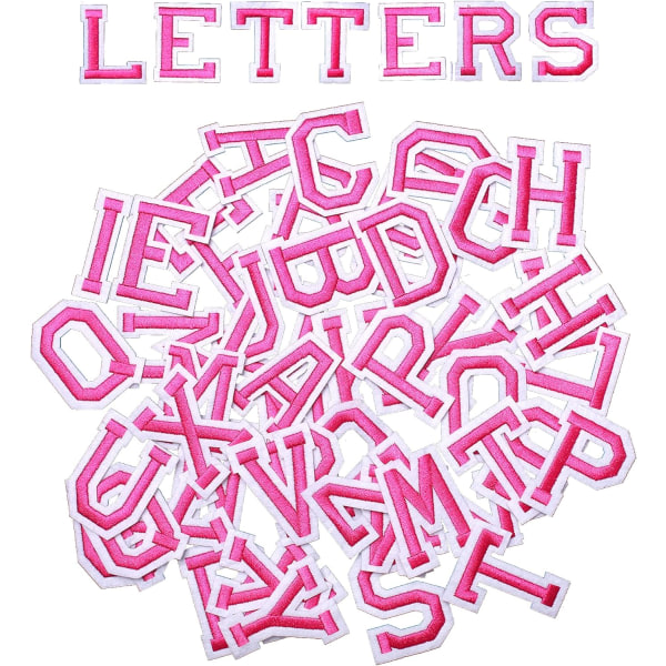 Stryk på sy på bokstavlapper for klær, 26 stk alfabetet A til Å,
