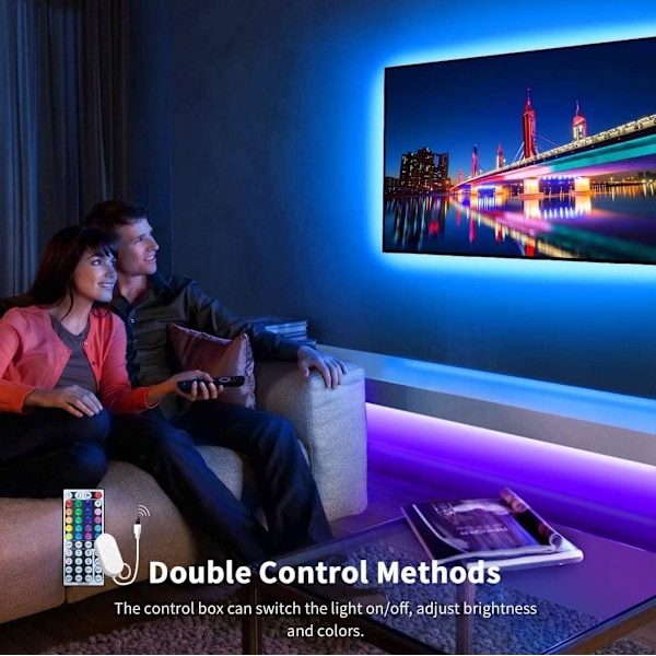 Fleksibel 10m RGB LED-strip / Lysslange / LED-Strip Bluetooth APP Multicolor multifärg
