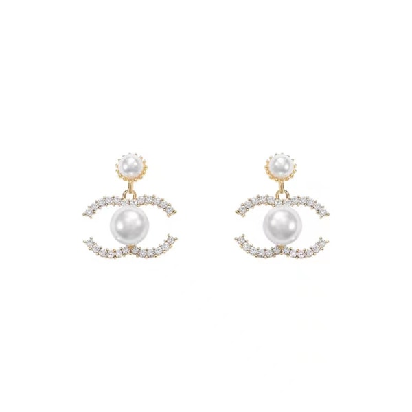 C-brev örhängen Diamant Pärla örhängen Cc klassiska örhängen presenter Style 1