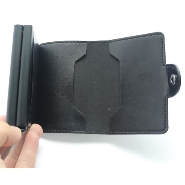Dobbel tyverisikret lommebok RFID-NFC sikker POP UP-kortholder - 12 kort Blue- 12 cards