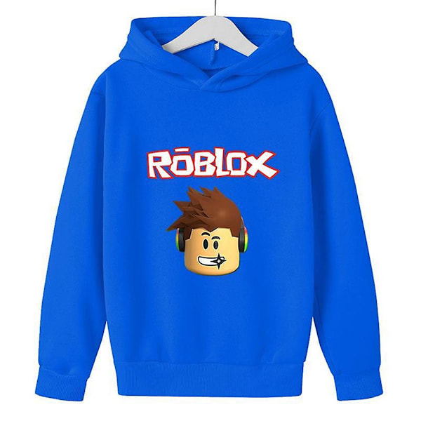 Roblox Huvtröja för Tonåringar, Pojkar och Flickor, Långärmad, Blå Blue 7-8Years