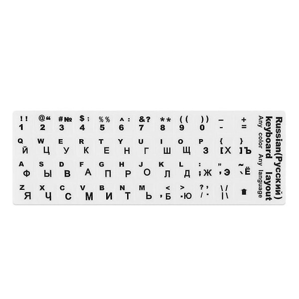 Russiske tastaturklistremerker Knappebokstaver Alfabet Super slitesterk for bærbar PC