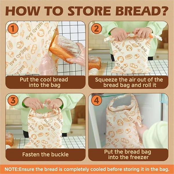 Bivoks brødposer 2 stk 30x43 cm gjenbrukbar bomull Gray