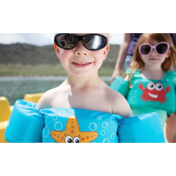 Svømmevest for barn, armbånd for barn, flytende svømmetreningshjelp for babyer for 2-6 år gamle gutter/jenter, 10-25 kg Blue Starfish Crab