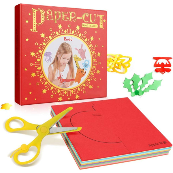 Barns hantverksbok 200 ark pappersutklipp Färgglad DIY