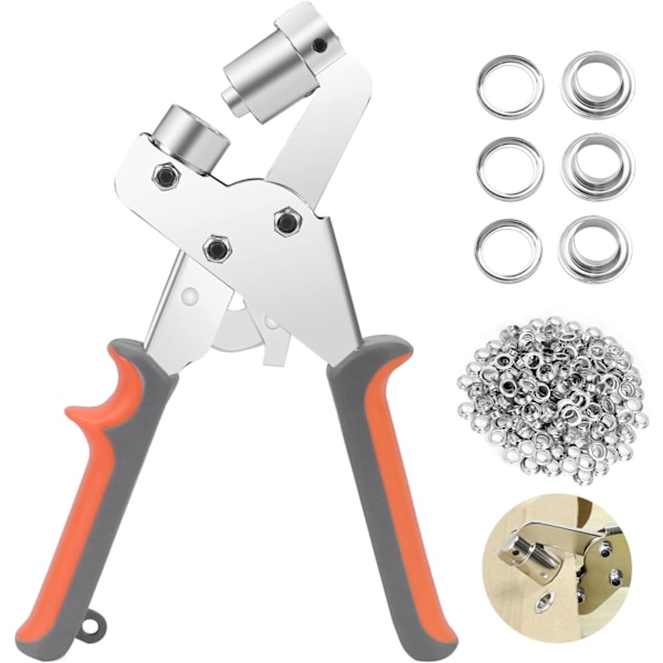 Cisea-öljettång, ammattilaissarja 100 osalla (sisähalkaisija Ø 10 mm) metallilenkit nahka- ja pressukangas-, kangas-, PVC-verhoille