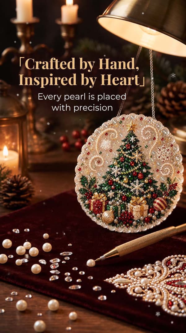 Lirynzoventa 6 STK Julepynt DIY Perle Diamant Kunstsæt til Voksne #G-6pcs #G-6pcs