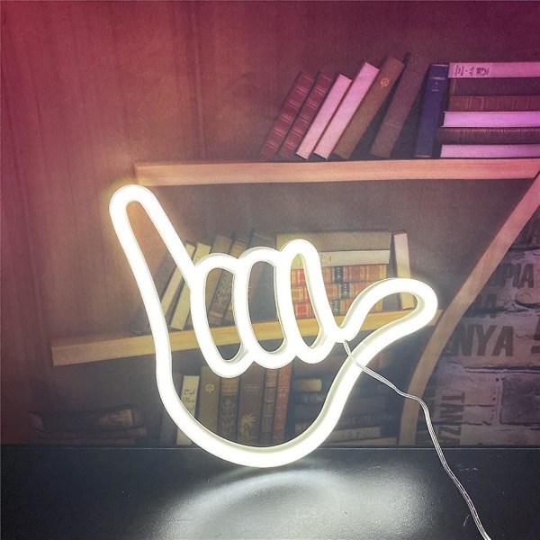 Finger Neon hængende lys USB eller batteridrevet til hjemmet