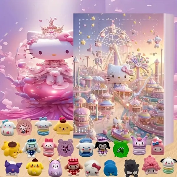 Samleobjekt Animefigurer Blind Box 24 Styk Julekalender Perfekt til Jul og Ferier Hello Kitty