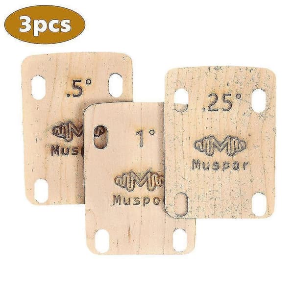 3 st Elgitarr Hals Shims Lönnplatta .25/.5/1 Graders Ersättningsdelar-X47-