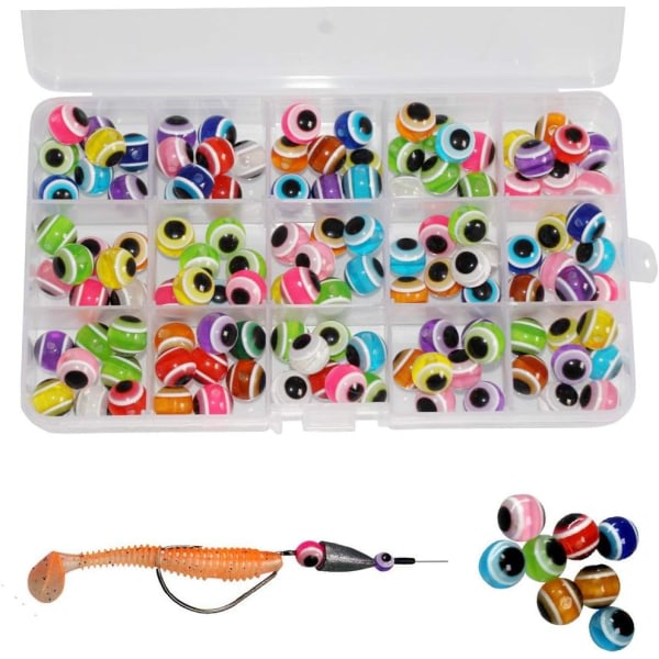 Fish Eye Beads Fishing Line Pärlor Assorted Mixed Color Fishing Beads, 8 mm, blandade farver, 50 Antal