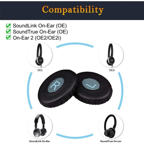 Professionelle ørepuder til Bose On-Ear 2 (OE2 & OE2i)
