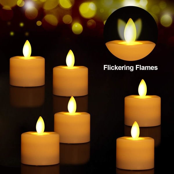 Batteridrevet Flameless falska varmeljus 12st, blinkende mobil veke LED varmeljus jul halloween fest